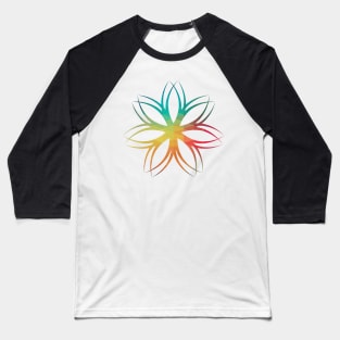 Rainbow abstract flower design 01 Baseball T-Shirt